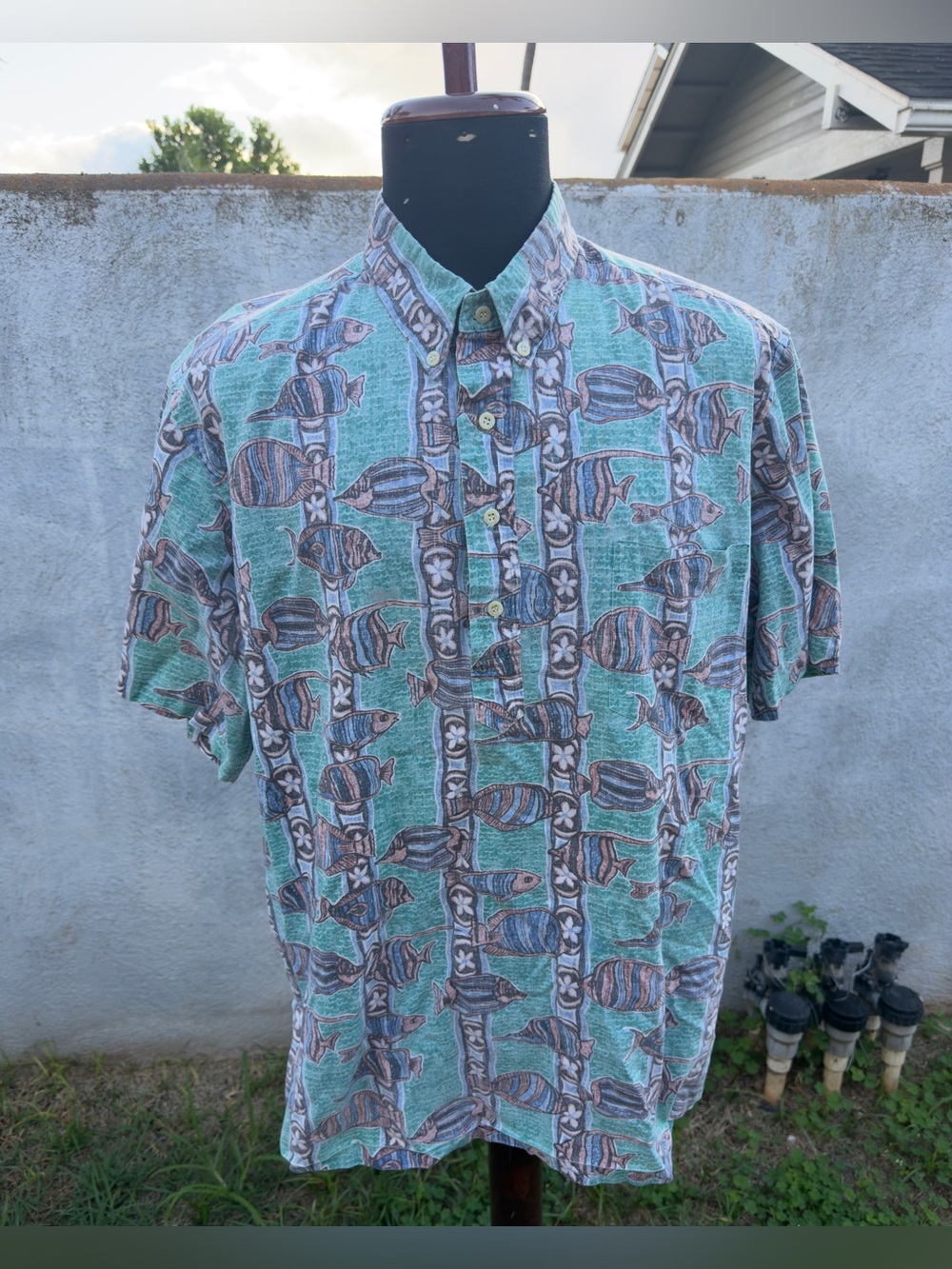 PreOwned Reyn Spooner Classic Hawaiian Print Multicolor Pullover Men's XXL